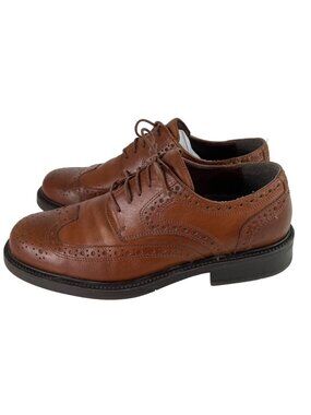 Bill Blass Mens Size 10M Brown Wingtip Oxford Lace Up Leather Shoes